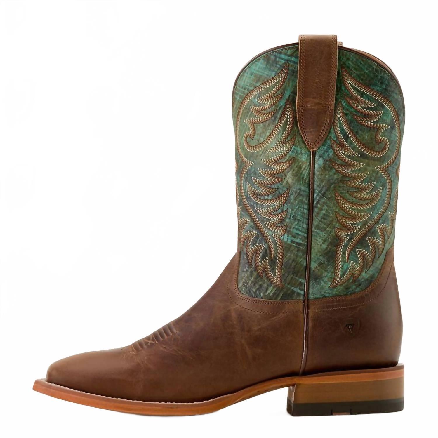 New Ariat Men's Wiley Square Toe Cowboy Boot - Medium In Totally Tan|Roaring Tur